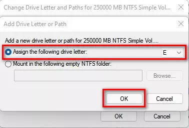 add a drive letter