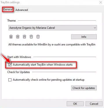Automatically start TrayBin when Windows starts