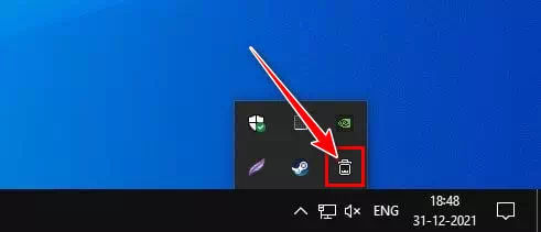 TrayBin icon a kan windows 10