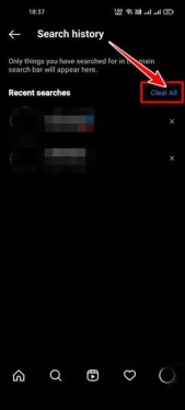 انقر فوق زر مسح الكل