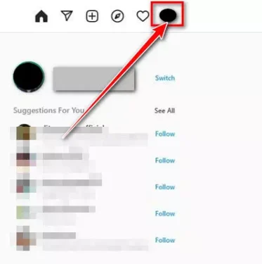 انقر فوق صورة ملفك الشخصي