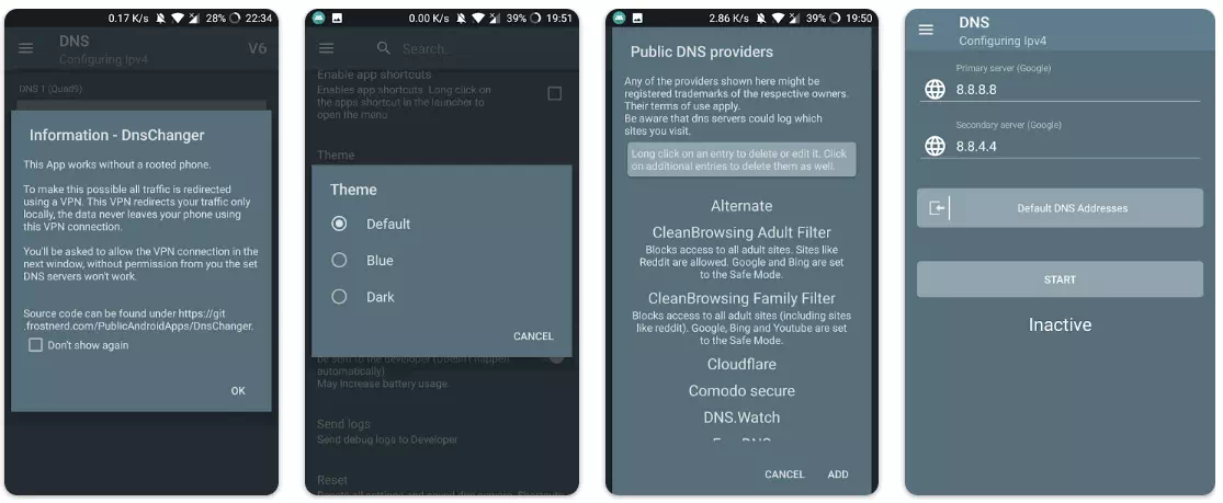 DNS Changer for IPv4/IPv6