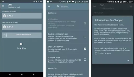 DNS Changer for IPv4/IPv6