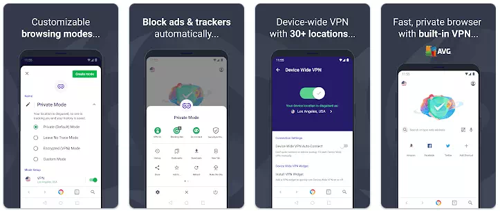 AVG Secure Browser with vpn