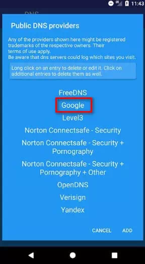 Change Default DNS To Google DNS On Android (Google DNS)