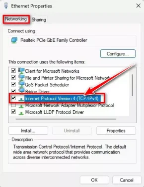 Internet Protocol Version 4 (TCP / IPv4)