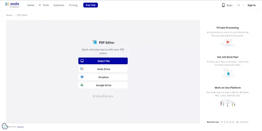 Editor de PDF Xodo