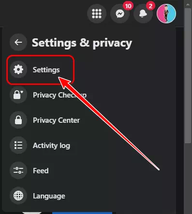 انقر فوق الإعدادات أو Settings