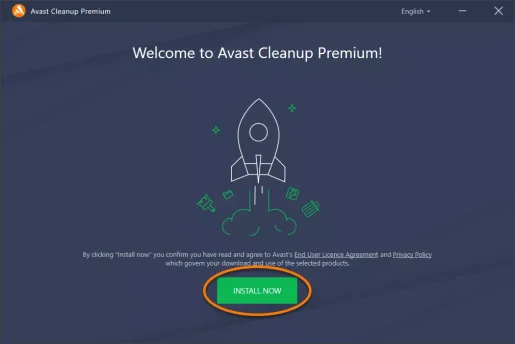 عند فتح برنامج Avast Cleanup Premium ، راجع اتفاقية ترخيص المستخدم النهائي وسياسة الخصوصية ، ثم انقر فوق التثبيت الآن