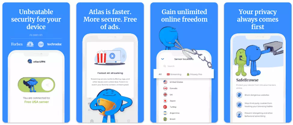 Atlas VPN - 高速かつ安全な VPN
