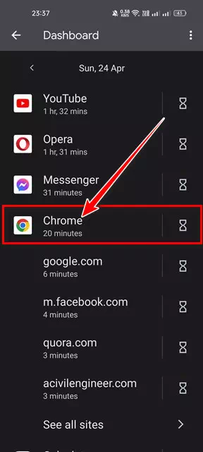 بحث عن Chrome وانقر عليه