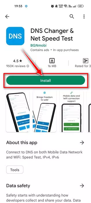 تنزيل وتثبيت تطبيق DNS changer