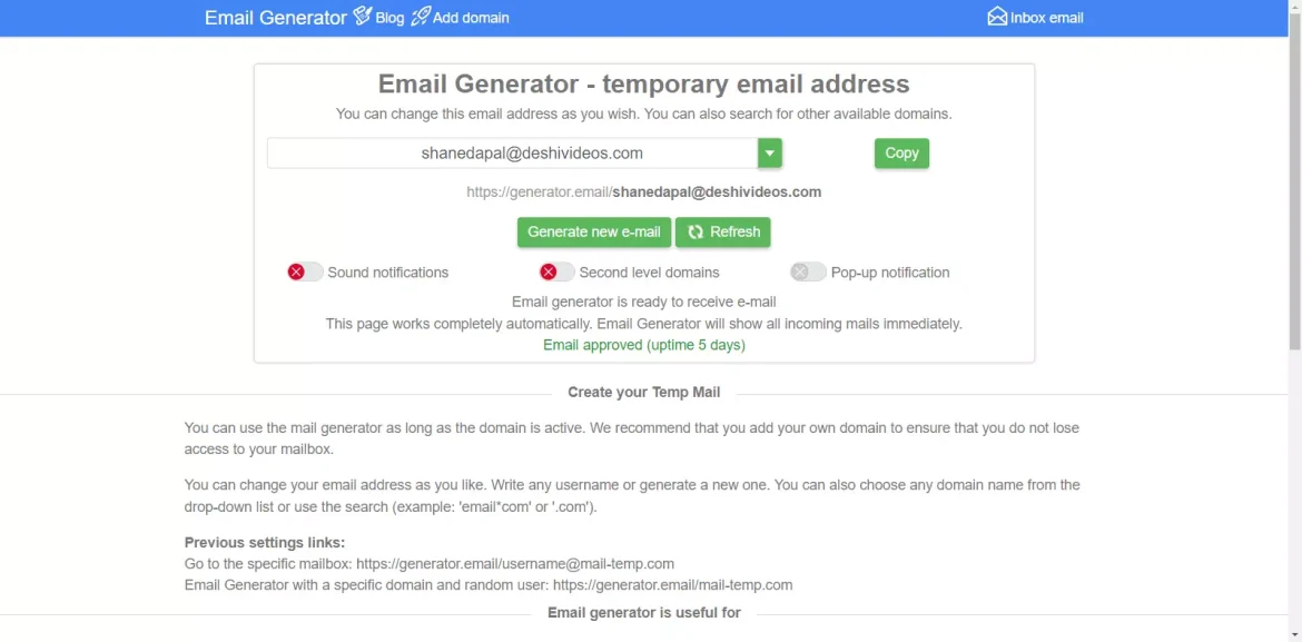Generator. E-Mail