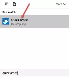 Open Quick Assist App