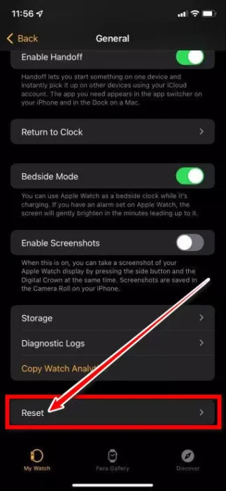 Reset Apple Watch (Reset)