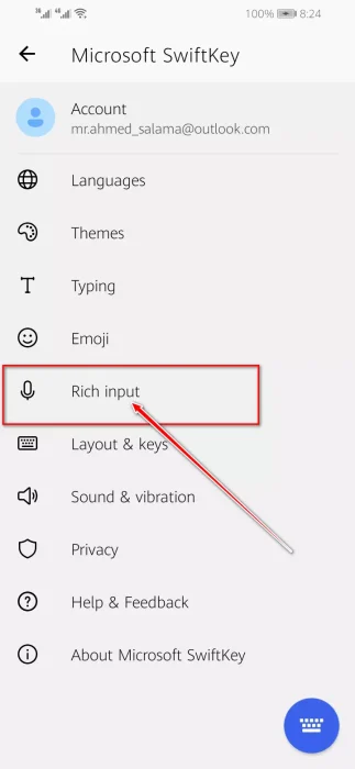 Microsoft SwiftKey Rich syöttö