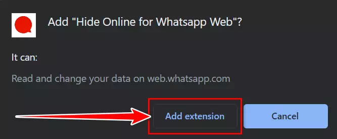 Hide Online for Whatsapp Web Add extension