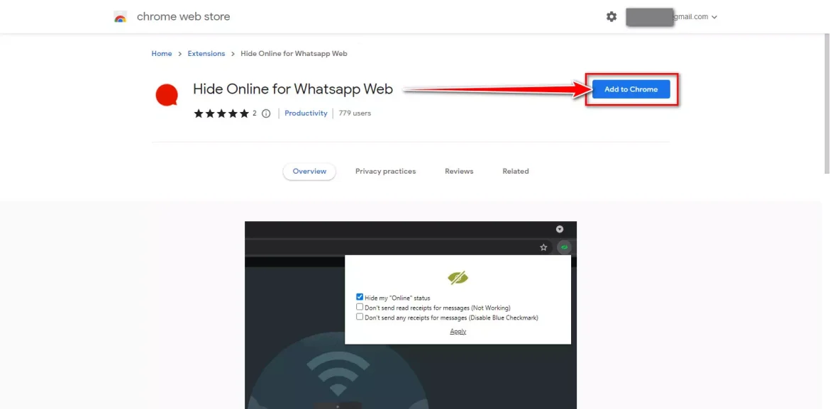 Hide Online for Whatsapp Web Add to Chrome