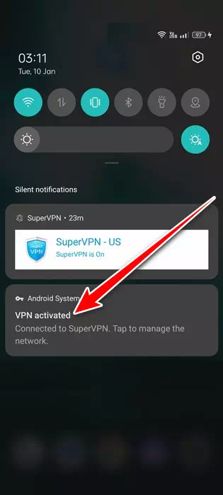 您正在使用 VPN