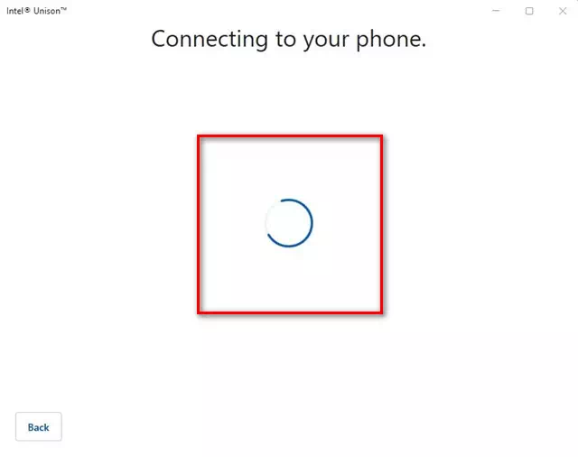Сега изчакайте няколко секунди, докато Intel Unison сдвои вашия телефон и компютър