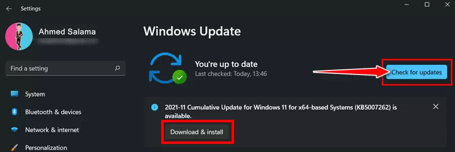 Controlla gli aggiornamenti