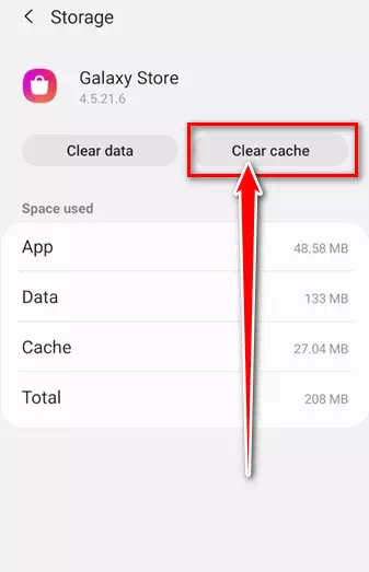 Samsung App Store кэшин тазалоо