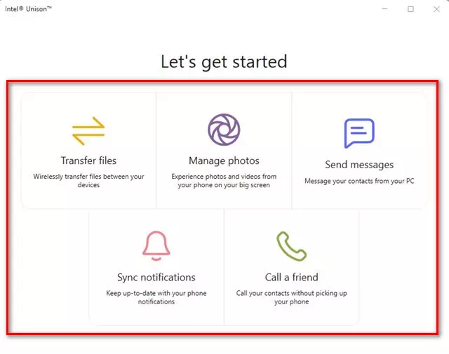 Вече имате достъп до всички функции на програмата Intel Unison