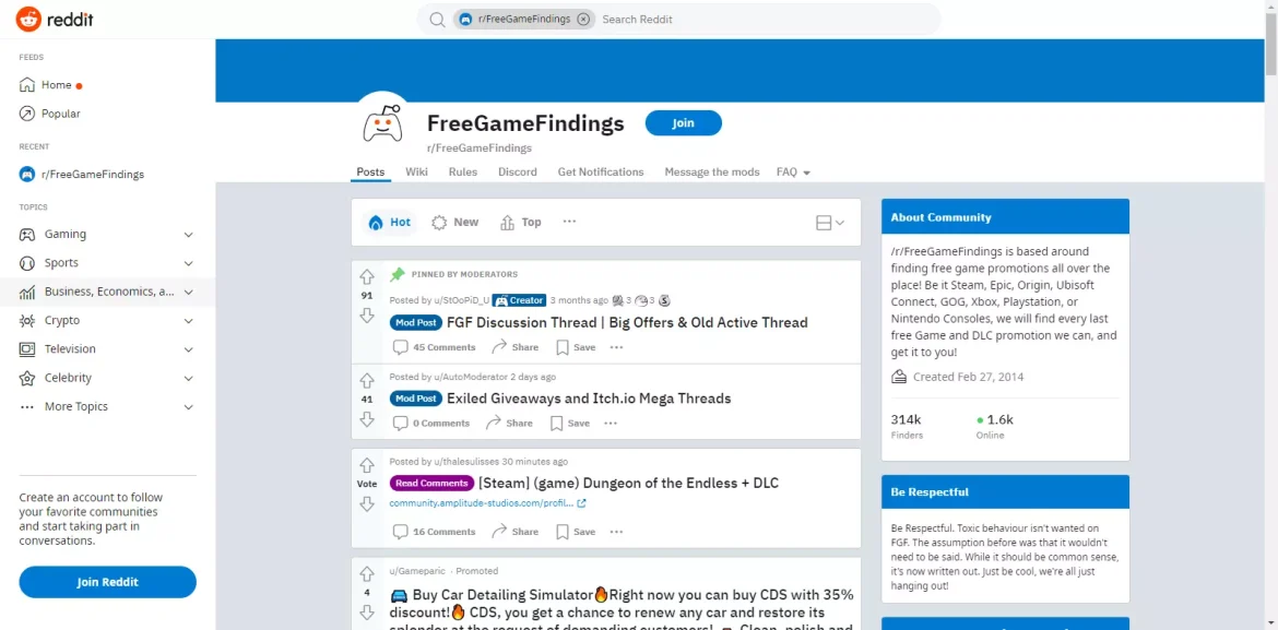 Freegames Subreddit