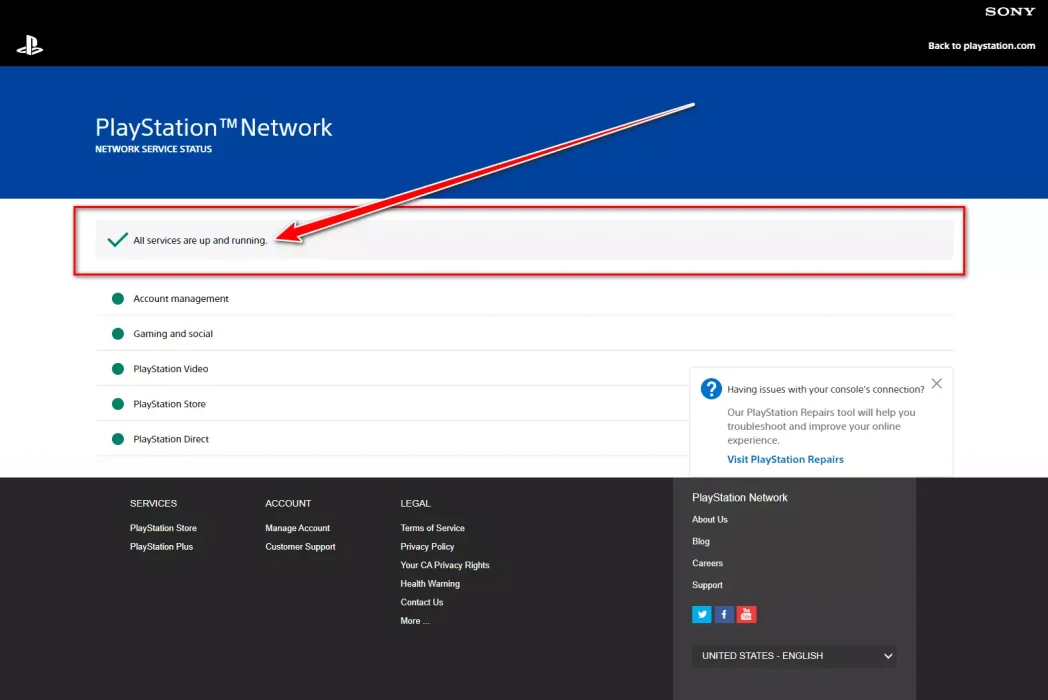 PlayStation Service Status