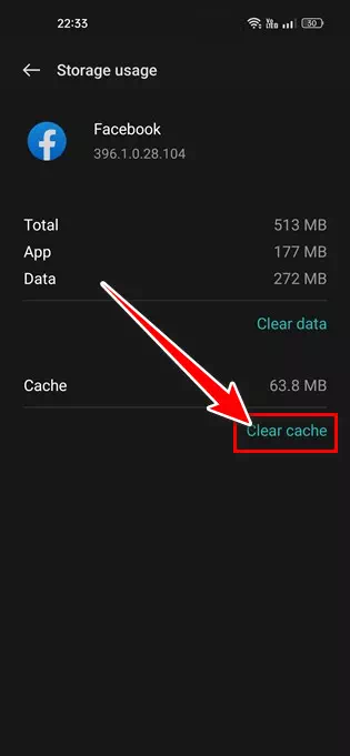 اضغط على زر Clear Cache