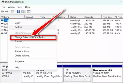 Change Drive Letter and Paths