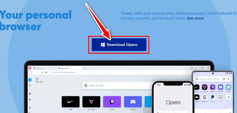 تنزيل أحدث إصدار من متصفح Opera