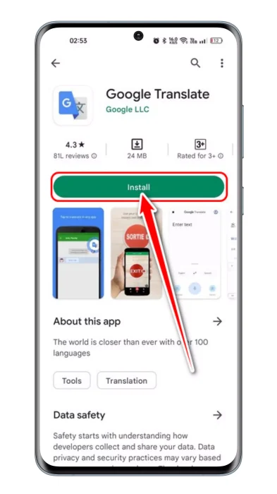 Download en installeer de Google Translate-app