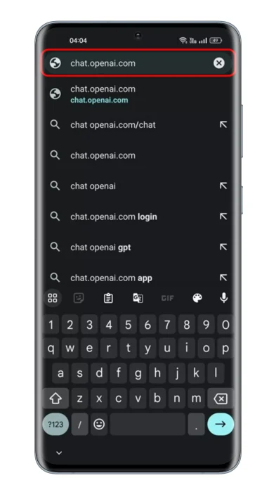 Odprite spletno mesto ChatGPT v sistemu Android