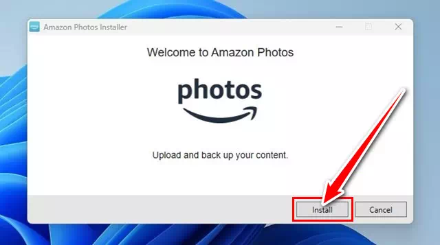 Amazon Image Installer Spusťte instalační program a klikněte na tlačítko Instalovat