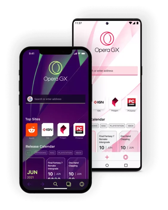 Opera GX for android and iOS