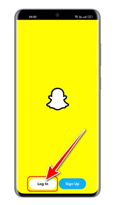 Snapchat Faceți clic pe butonul de conectare