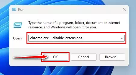 chrome.exe --disable-extensions