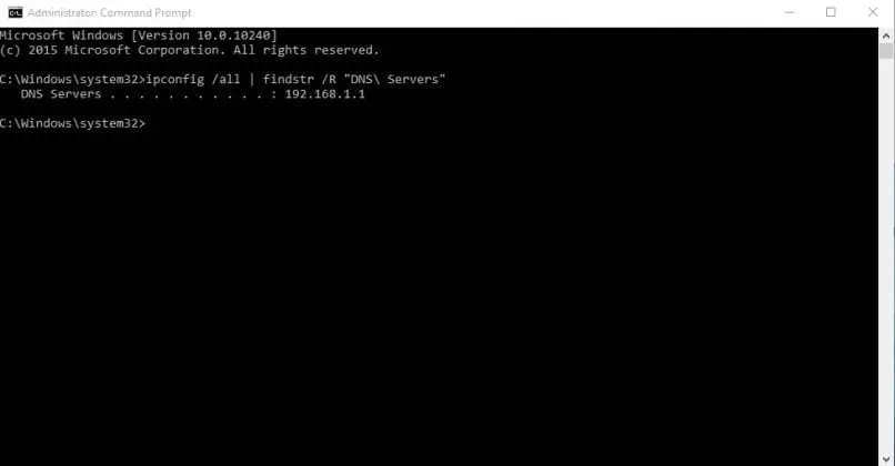 ipconfig /all | findstr /R "DNS\ Servers"