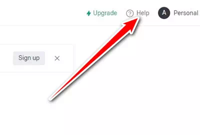 انقر على زر Help في chatgpt
