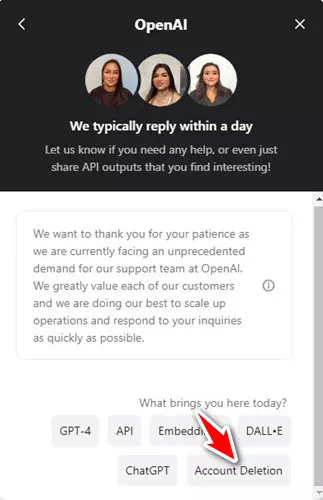 ChatGPT Account Deletion