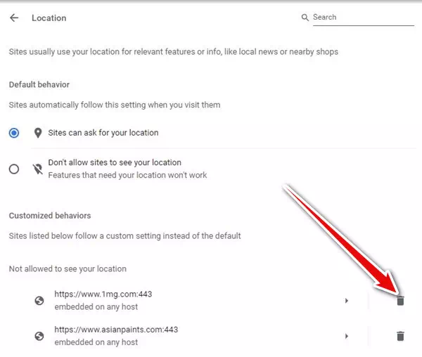 Google Chrome tarayıcısında geri dönüşüm kutusu simgesi