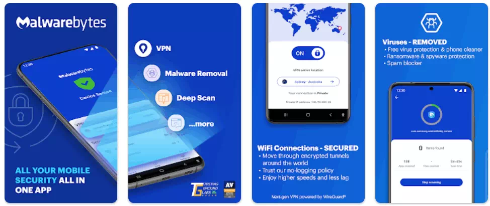 Malwarebytes മൊബൈൽ സുരക്ഷ