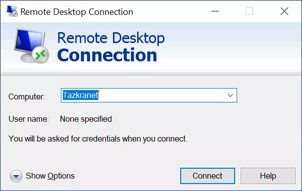 Windows Remote Desktop Connection