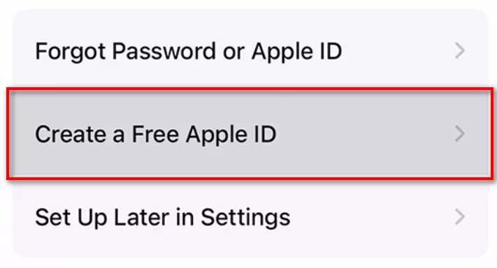 Создадете Apple ID од поставувањето