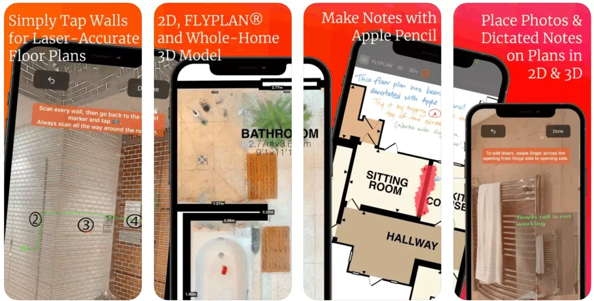 RoomScan Pro LiDAR floor plans