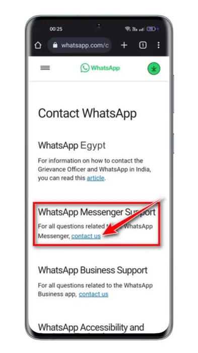 WhatsApp Messenger Support