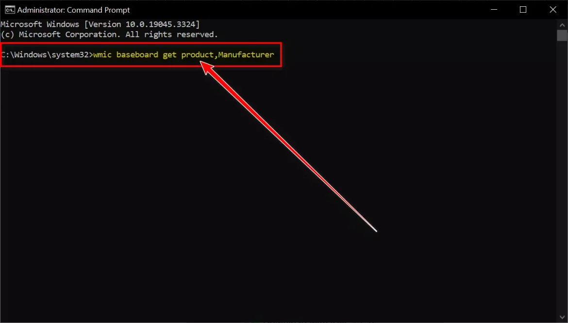 wmic baseboard get product,Manufacturer