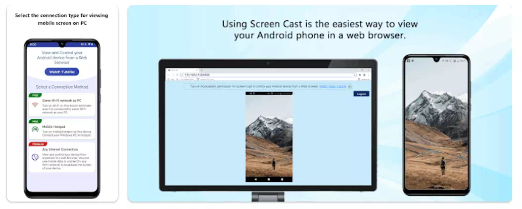 Screen Cast -View Mobile on PC