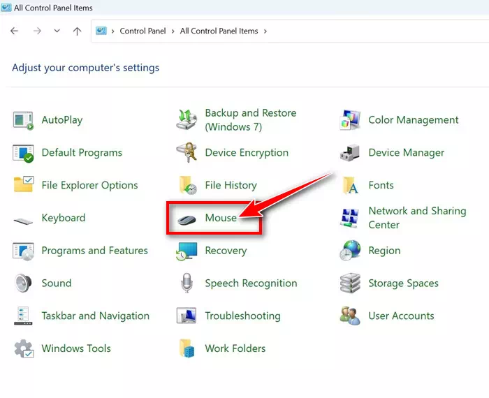 Kattintson az Egér gombra